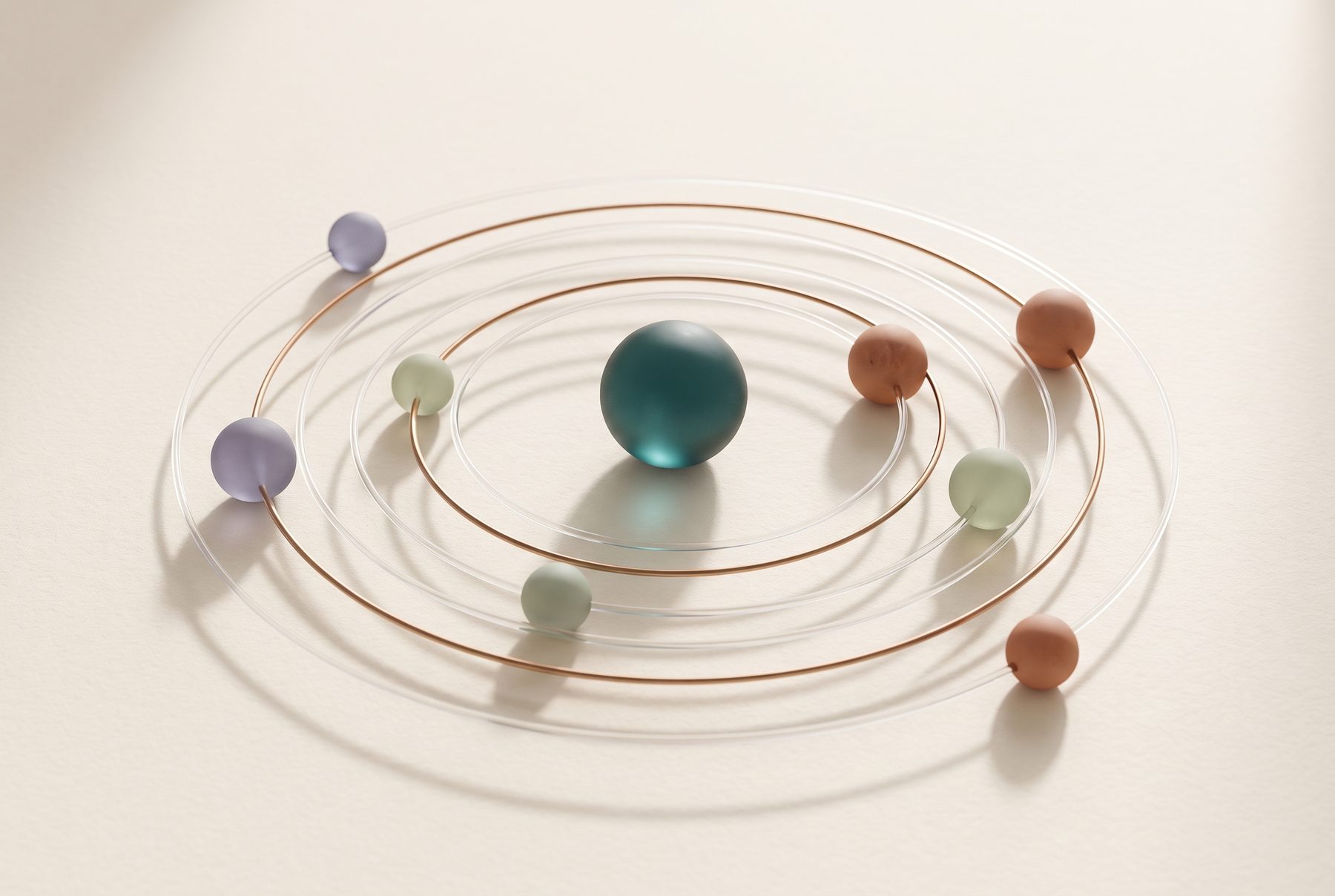 Abstract 3D visual of a customer-journey constellation